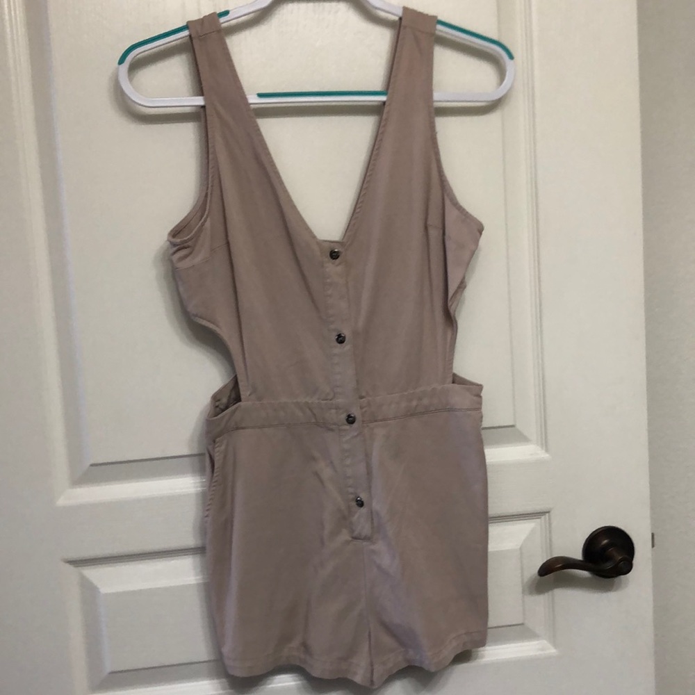 Tan romper cut out sides - medium